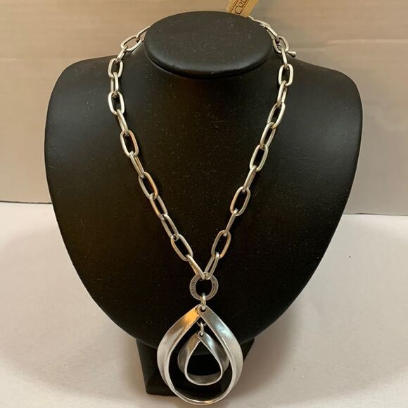 Courtney G statement necklace silvertone NWT - Picture 1 of 9